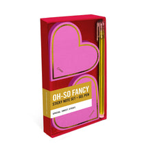 Load image into Gallery viewer, Hearts Sticky Notepads and Gel Pen Set