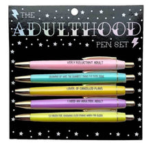 Load image into Gallery viewer, This adulthood pen set makes a quirky gift idea for your friend, quirky gift ideas for her, quirky gift ideas for him