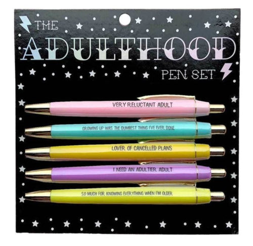 This adulthood pen set makes a quirky gift idea for your friend, quirky gift ideas for her, quirky gift ideas for him