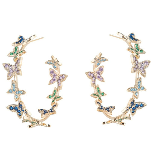 Butterfly hoop earrings, gift under $50 for your bestie!