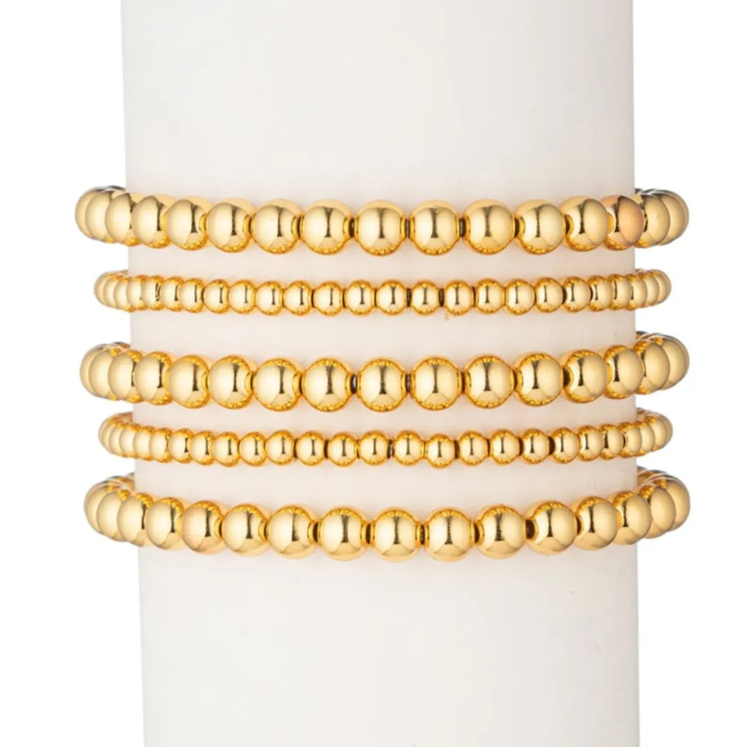 Gold Beaded Bracelet Stack